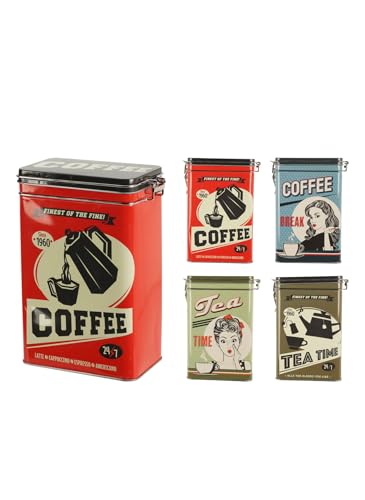 BOYNER EVDE Kahve Çay Desenli Metal Saklama Kutusu, 5003250779