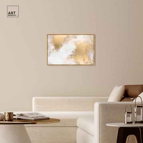 Art Remedy Rushed Golden I Canvas Abstract Art Prints, Gold Frame, 36" x 24" by Art Remedy - Image 3