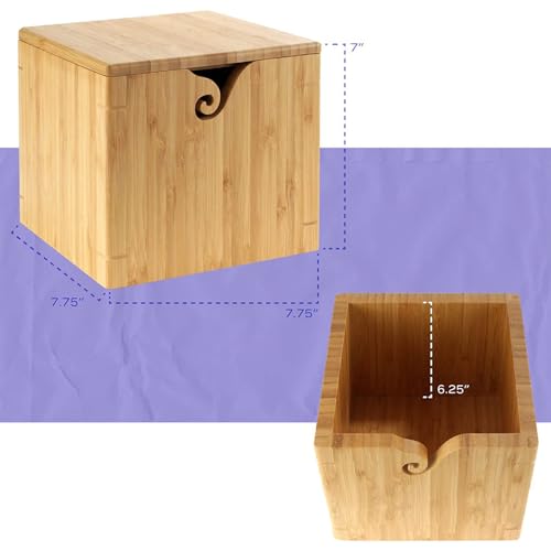 Image of Joyeee Bamboo Yarn Bowl and Crochet Hooks Set, 10 Pcs Long Crochet Hooks Tools Kit for DIY Wool Braid Craft, Toy, Hairpin Lace, Baby Socks, Shawl, Handmade Crochet Kit for Wife, Mum, Grandmother Gift