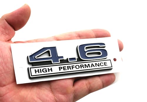 Image of 2pcs 4.6 Liter High Performance Engine Emblems Badge 3D Decals Stickers Cars Trucks (Chrome Blue)
