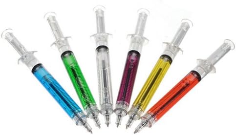ISSEC 3 Pack Novelty Liquid Syringe Black Ink Ball Ballpoint Pen