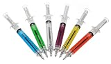 ISSEC 3 Pack Novelty Liquid Syringe Black Ink Ball Ballpoint Pen