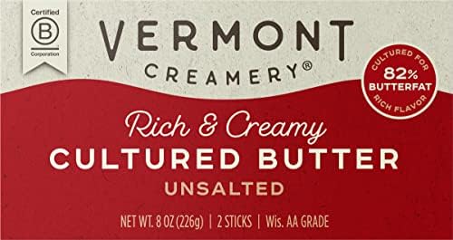 Vermont Creamery® Cultured Butter Unsalted, 8 oz in 2 Sticks