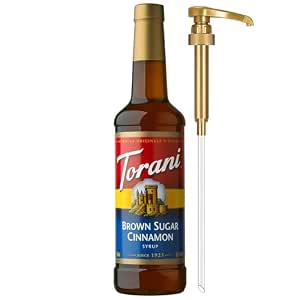 Torani Brown Sugar Cinnamon Coffee Syrup, 25.4 Fl Oz, Pump Included
