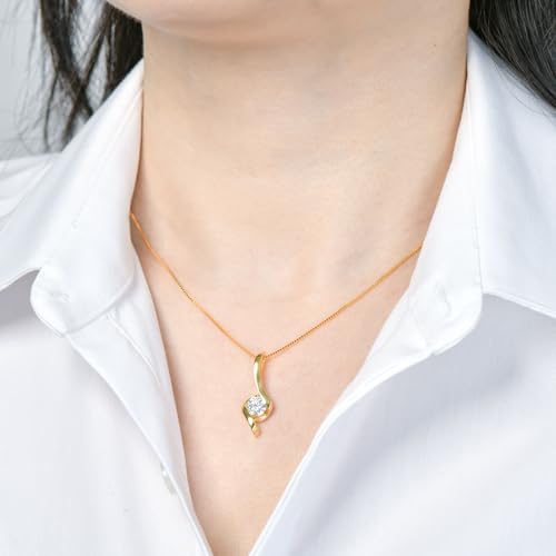 1CT Moissanite Pendant Necklace for Women D Color VVS1 925 Sterling Silver Infinity Chain Necklace Gift for Her Wife Mom Birthday2