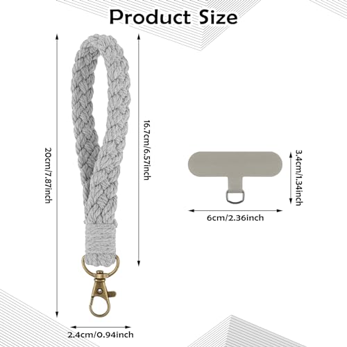 Mabor Phone Wrist Strap, 3 Pcs Cell Phone Lanyard with Tether Tab Keychain Wristlet Charm Anti-Loss Phone Chain for Women Men
