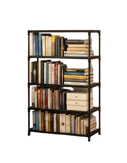 Metal Book Shelf Tall Narrow Storage Rack for Kids and Adults Modern Bookshelf Unit for Nursery, School, Home, and Office, Floor Mount Open (5)-image-8