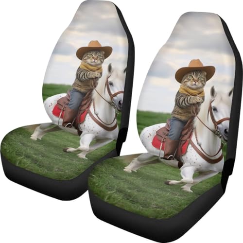 Pehede Cartoon Cat Riding Horse Front Covers