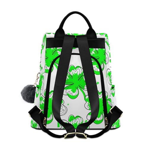 Mochila antirrobo para mujer blanca de Green Leaf Clovers de viaje 2