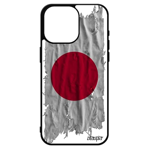 utaupia Cover per iPhone 15 Pro Max Silicone Bandiera Giappone Giapponese 1000 GB Smartphone Coppa del Mondo Tessuto Calcio Alluminio Telefono Rugby