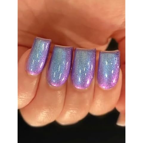 Polish Me Silly- Groovy Glow - Blue Purple Glow Pop Nail Polish Collection Multi-Color Shifting: Mylar Oil Slick Cover