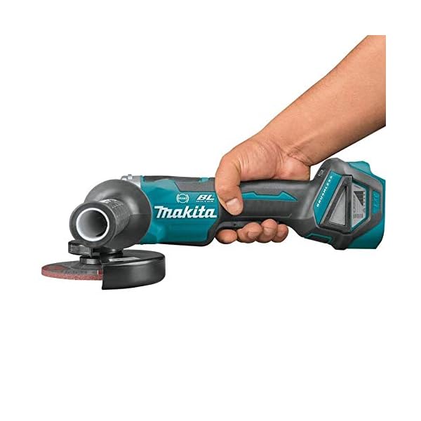 Makita DGA517RTJ Akku-Winkelschleifer 18 V / 5,0 Ah mit Paddleschalter, 2 Akkus + Ladegerät im MAKPAC, Schwarz – Bild 3