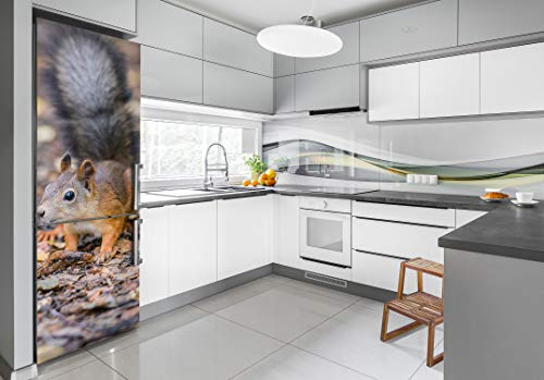 Vinilo para nevera de 60x180 cm autoadhesivo con diseño de ardilla para cocina 3