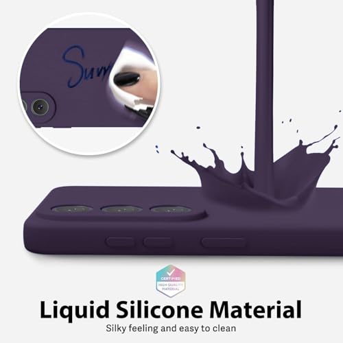 Image of DIZORO Microfiber Candy Case Compatible with Samsung S26 5G Smooth Touch Cushion Liquid Soft Silicone Gel Rubber Phone Cases Non-Slip Full Body Protective Shockproof Back Cover - Deep Purple