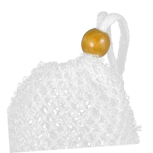 Filet de bain en nylon blanc et léger pour savonnette