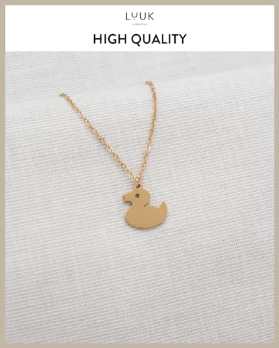 LUUK LIFESTYLE stainless steel necklace with pendant, 50cm adjustable chain length, simple design, gift idea for women, minimalistic, modern, stylish, trendy4