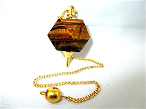 Jet International Ojo de tigre Hexágono Péndulo Reiki Radiestesia Detectar Desequilibrio de Chakra del Cuerpo Folleto Gratis Terapia de Cristal Cover