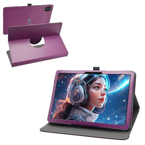 MAMA MOUTH Compatible con MENTUME K70 Funda,de Cuero PU con rotación de 360° Funda para MENTUME K70/Raemond K70/Aobante K70/Hasskya K70/Rebecco K70/ECOPAD T30 de 10,1 Pulgadas Tableta,Púrpura