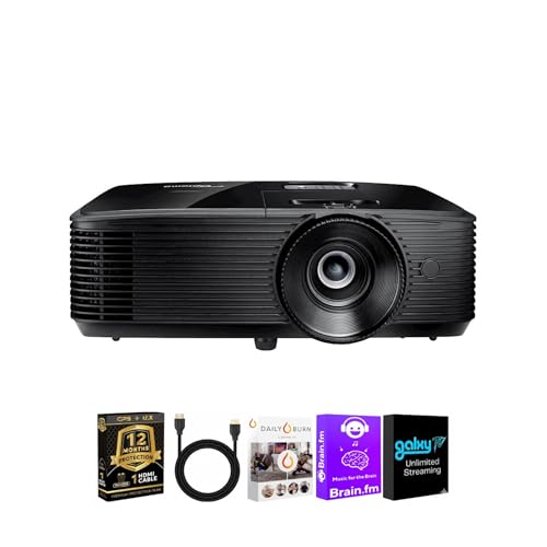 Image of Optoma 1080p Full HD Home Theater Projector High Brightness Vibrant Color HDR Ready Compact Design WiFi Bluetooth Streaming Bundle HDMI Cable CPS 12 Month Protection Plan