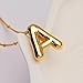 Inerney Gold Bubble Letter Necklace Initial Necklaces for Women, Chunky 14K Plated Balloon Initials, Trendy Charm Non Tarnish Custom Name A Pendant Jewelry Gifts for Mom