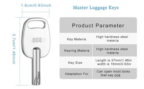 2PCS Master Luggage Key 008, for Luggage 008 Combination Lock by Cogguepe - Image 3