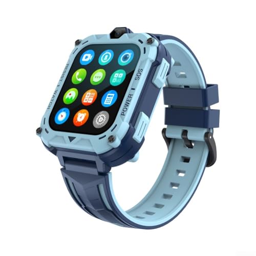 Reloj para niños conectado 4G con sistema de seguimiento LBS, cámara HD para capturar recuerdos y fácil comunicación de voz (azul)