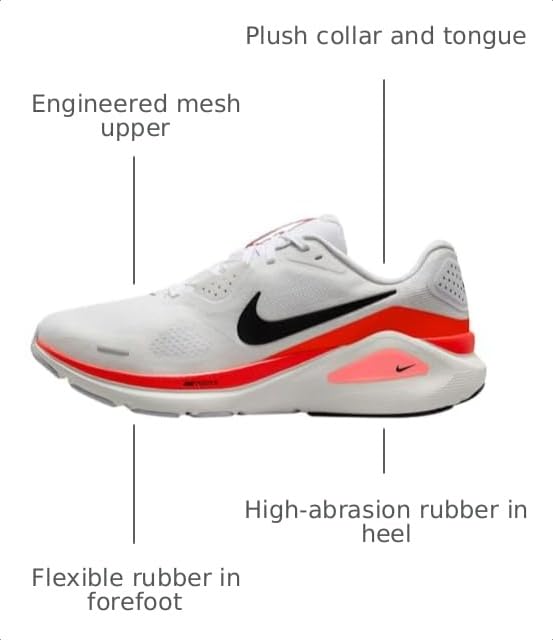 Nike Men's Structure 26 White/Black/Bright Crimson/Photon Dust 10.5 Medium by Nike - Used condition - Image 3