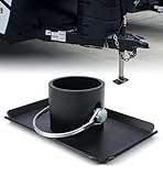 Aupar Trailer Jack Foot Plate with Pin Base, 5000lbs Capacity Foot Pad Compatible with Boat Trailer Jack Tongue Parts, Boat Hitch Camper, RV, A-Frame Boat - Black