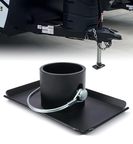 Aupar Trailer Jack Foot Plate with Pin Base 5000lbs Capacity Foot Pad Compatible with Boat Trailer Jack Tongue Parts Boat Hitch Camper RV A-Frame Boat - Black