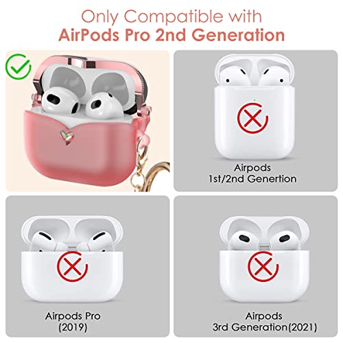 Cute Lovely Airpods Case Cover, Soft Silicone Protective Cover With Keychain For Women Men Girl Compatible With Apple Airpods Pro 2Nd Generation Charging Case, Scratch Proof And Drop Proof (Pink-A) #TOP1