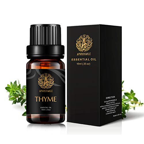 Aphrosmile Thyme Essential Oil - 100% Pure Thyme Oil, Organic Therapeutic-Grade Aromatherapy Essential Oil 10mL/0.33oz