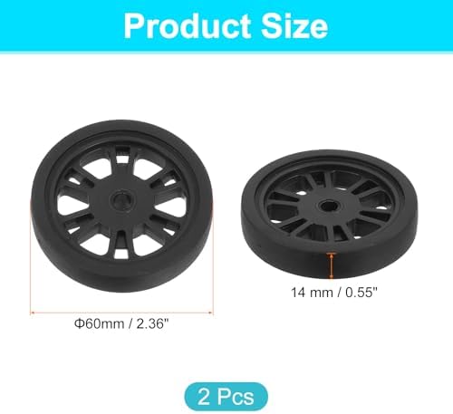 uxcell 60mm x 14mm 수하물 휠 교체 2개, 여행 가방 트롤리 휠 DIY 수리, 스피너 휠 수하물 액세서리, 회전 바퀴, 그레이, 회색. — 사진 2