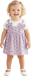 A.T.U.N. (ALL THINGS UBER NICE) Baby Girls All Over Mini Bow Print Dress with Decorative Shoulder Bow Details | Premium 10... Price In India