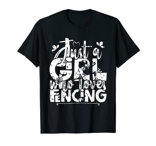 Just A Girl Who Loves Fencing Vintage Designs Presente Camiseta