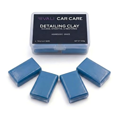 Rivali Car Care Aggressive Grade Clay Bar Kit, Blue, 4x150g, 600g Total