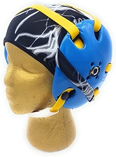 Wrestling Hair Cap - Under The Headgear 4 Strap Style - Black Lightning