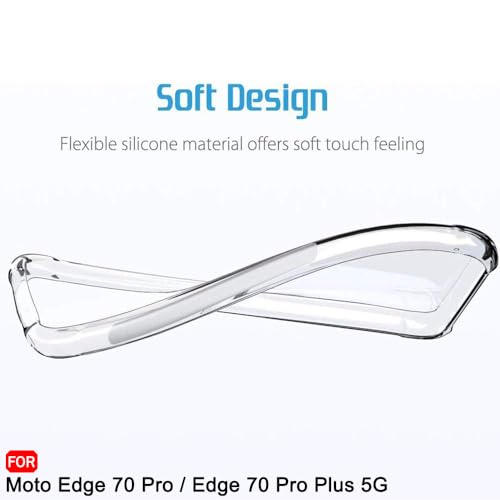 Image of TheGiftKart Crystal Clear Back Cover Case for Motorola Moto Edge 70 Pro /Edge 70 Pro Plus 5G | Shockproof Soft TPU Case | Cushioned Edges for Ultimate Protection Back Cover Case (TPU, Transparent)