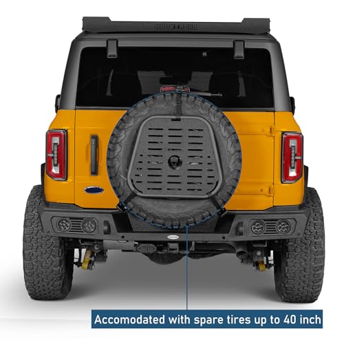 Hooke Road Spare Tire Molle Panel Storage Panel Organizer Compatible with Jeep Wrangler YJ TJ JK 1987-2018 & Ford Bronco 2021 2022 2023 2024 2025 2026