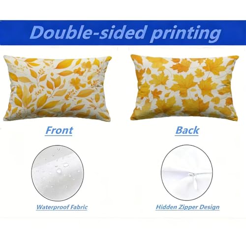 Housse de coussin de jardin 80x100 cm imperméable et lavable jaune
