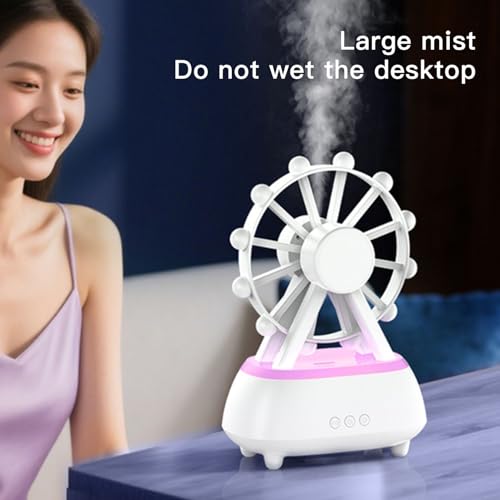 Diffuseur d'huiles essentielles avec haut-parleur Bluetooth et veilleuse rotative de 300 ml - 4