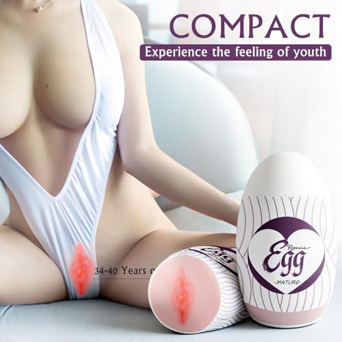 Image of 【Mature Women】 Ultra-Stretchy Masturbators Egg,Handheld Male Masturbators Cup with Softer Wrapped, Realistic Pocket Pussy Stroker with Strong Suctions, Adult Sex Toy for Men with 3D Lifelike Vagina