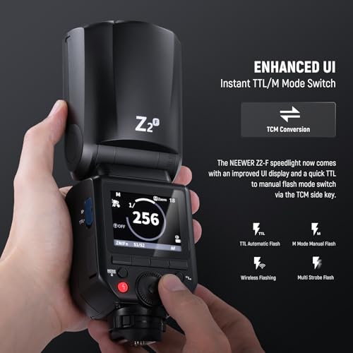 NEEWER Z2-F 2.4G TTL Round Head Camera Flash Speedlite Compatible with Fujifilm, 76Ws 1/8000s HSS Flash Upgraded UI, 2 Modeling Lamps TTL/M Quick TCM Switch 7.2V/3000mAh Battery 600 Full Power Flash by NEEWER - Image 2