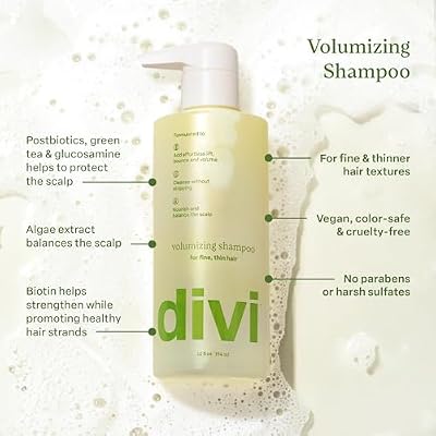 Divi Volumizing Shampoo for Women and Men - Lightweight Volume Shampoo for Fine Hair - Formulated to Cleanse, Nourish and Balance the Scalp
