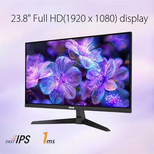 Image of ASUS TUF 24 inch FHD Gaming Monitor, Fast IPS, 180Hz, 99% sRGB, 1ms, AMD FreeSync Premium, Extreme Low Motion Blur, 2 X2W Speakers, DisplayPort | HDMIx2 | Eye Care, VESA, Tilt Adjustable Stand, Black