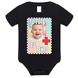 Bebesar Body bebe personalizado | Ropa bebe personalizada | Regalo bebe personalizado para recién nacido | Body unisex de algodón suave con impresión duradera. (Negro, 3 meses)
