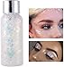MAEPEOR Chunky Face Body Glitter Gel 19 Colors Mermaid Sequins Holographic Body Glitter Gel Long-Lasting Festival Makeup Glitter Paint for Face Body Hair Nails (30g, 09 White)
