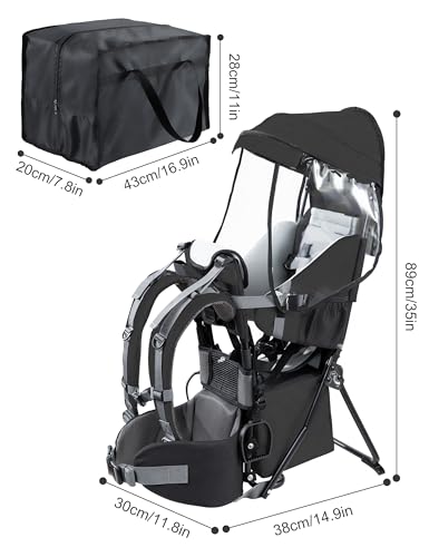 Besrey Baby Backpack Carrier, Toddler Hiking Backpack With Safety 3-Height Seat thumb #7
