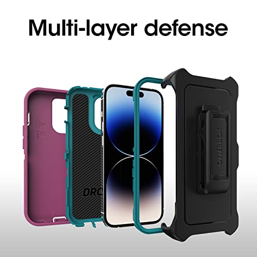 OtterBox iPhone 14 Pro (ONLY) Defender Series Case - Canyon Sun (Pink), Rugged & Durable, with Port Protection, Includes Holster Clip Kickstand by OtterBox - Used condition - Image 3