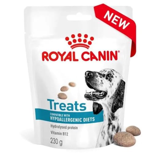 ROYAL CANIN Hypoallergenic Dog Treats 6 x 230g Packs - Snacks for All Adult Adult Dog Breeds - Hydrolysed Protein & Vitamin B12 - Resealable Bag