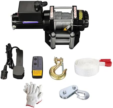 4500lb 6000lb Electric Winch for 12V 24V Vehicles, Waterproof Steel Cable Recovery Gear, Heavy-Duty Wireless Remote Control, Durable Copper Motor, Off-Road Essential